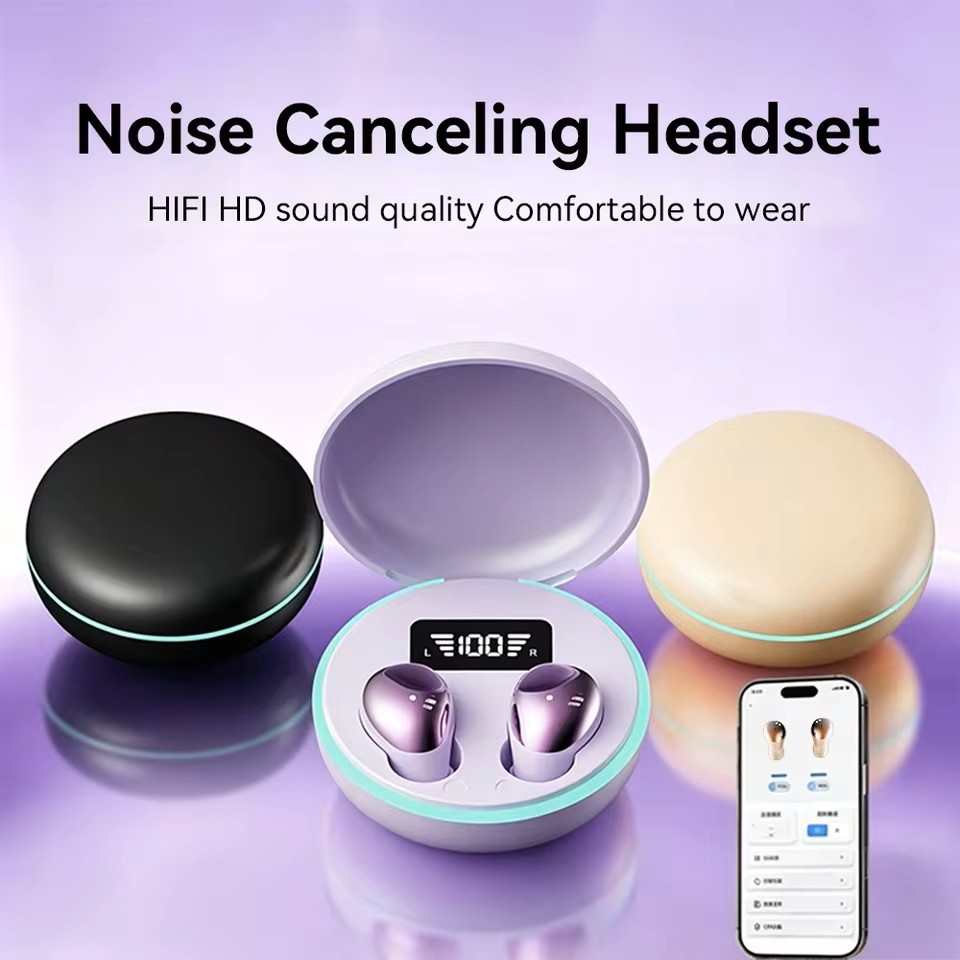 Sleep Mask Headphones Bluetooth - Earbud Bluetooth Nirkabel Mini Tak Terlihat,