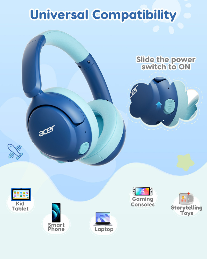Acer OHR725 Headphone Bluetoot - Anc Wireless Over Ear Headphones ulasan dan harga