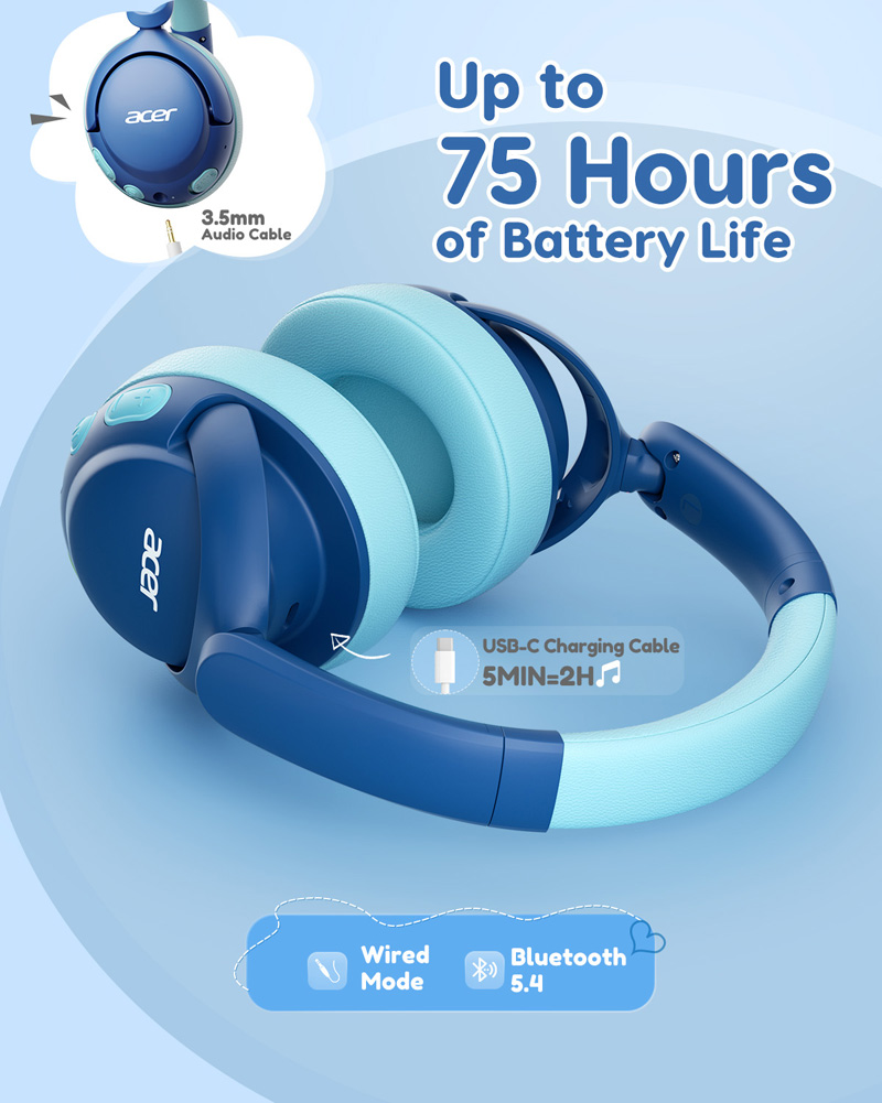 Acer OHR725 Headphone Bluetoot - Anc Wireless Over Ear Headphones ulasan dan harga