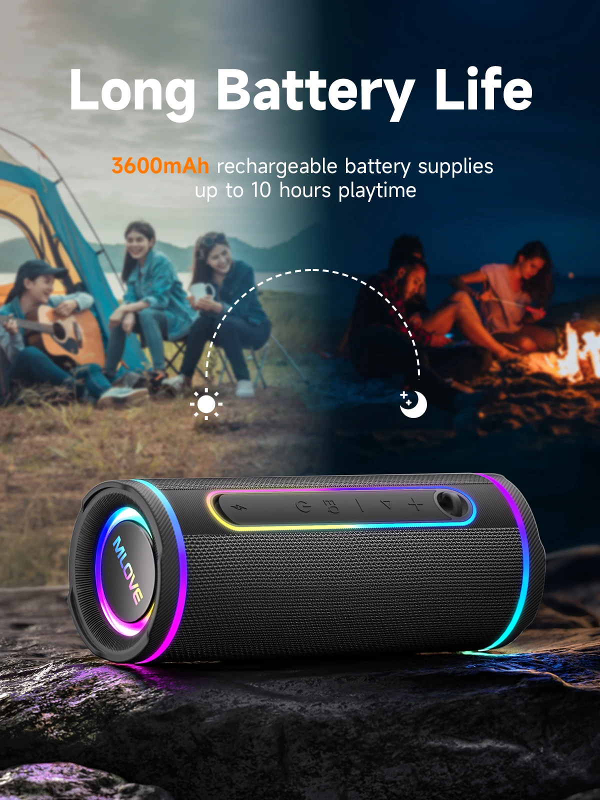 MLOVE E80 Speaker Bluetooth Po - Portable Bluetooth Speaker Waterproof Ipx7 ulasan dan harga