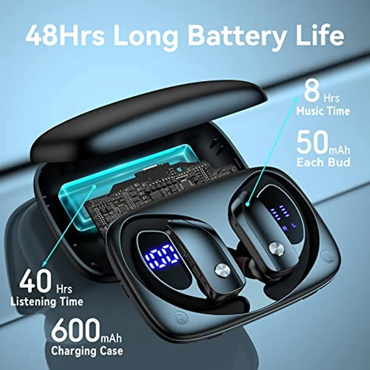 Earbud nirkabel Earphone Bluet - Anc Wireless Over Ear Headphones ulasan dan harga