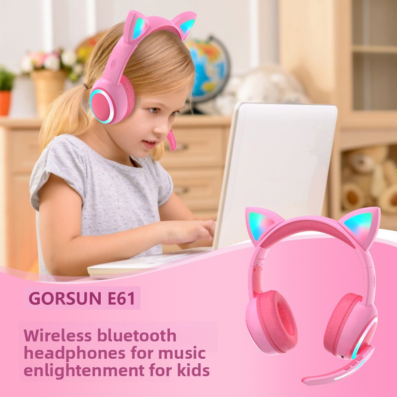 Headphone Bluetooth dengan Des - Cat Ear Bluetooth Headset Led ulasan dan harga